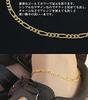 [Shinjuku Gin No Kura] Figaro Chain Gold-Colored Silver 925 Men's Anklet, Simple Design