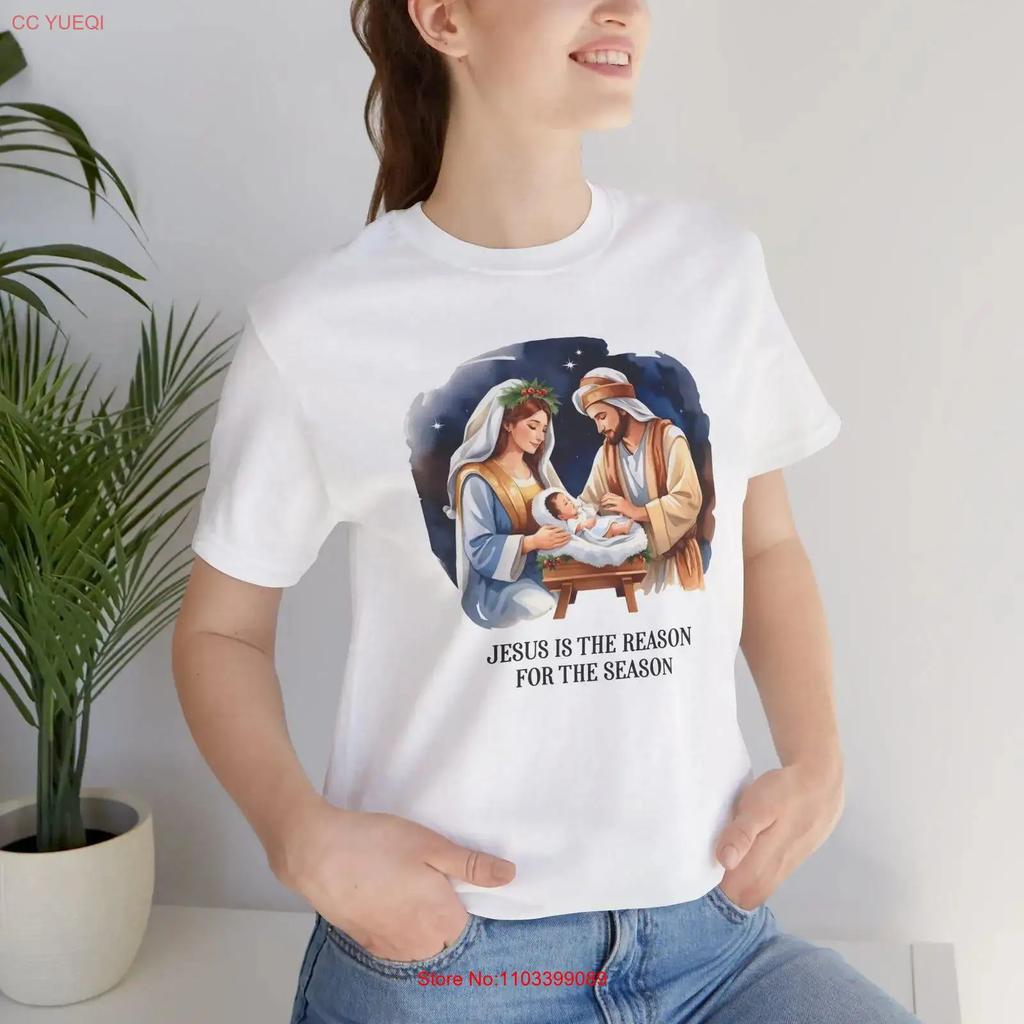 Nativity Scene Mary Joseph Baby Jesus T Shirt Christmas Holy Family Vintage Soft Casual Breathable Versatile