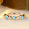 Cute For Zircon Heartshaped Rings Women Luxury Gold Color Wedding Party Jewelry Gifts