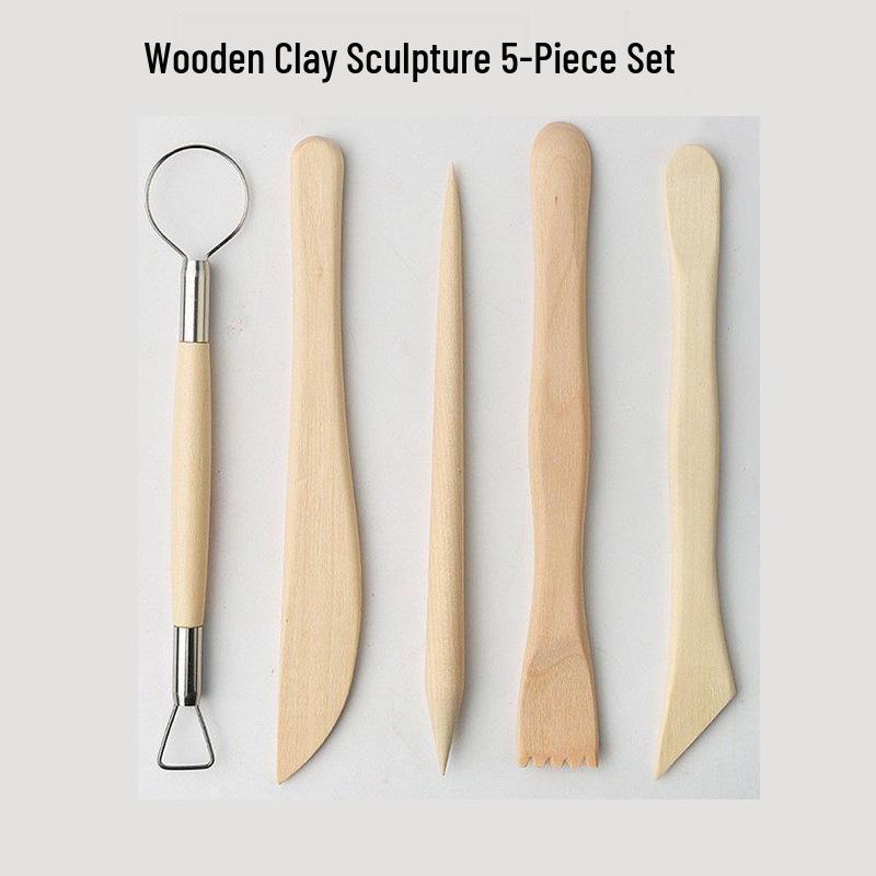 7-Piece Yellow Clay Sculpture Tool Set: Lightweight Pottery and Trimming Knives