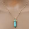 Fashion Quartz Crystal Necklace Chakra Rose Bule Purple Natural Stone Pendant Necklace Hexagonal Bullet Reiki Hippie Necklace