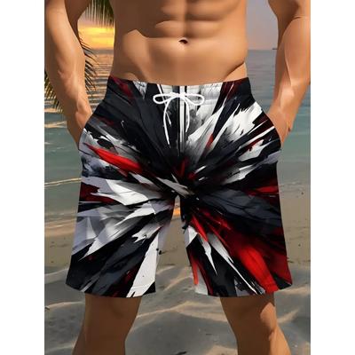 Personalidad Agua de Mar 3D Crack Rayo Estampados Pantalones Cortos Hombre Hawaii Bañador Verano Casual Vacaciones Playa Pantalones Cortos Board