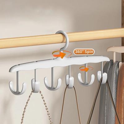 Multi-Functional Clothes Hanger Racks Support Circle Drying Plastic Scarf Hanger Socks Wardrobe Storage Rack For Tie Belt Bra