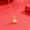 Vietnamese Sand Gold Ginkgo Leaf Pendant Necklace - Gold-Plated Women's Fashion Clavicle Chain