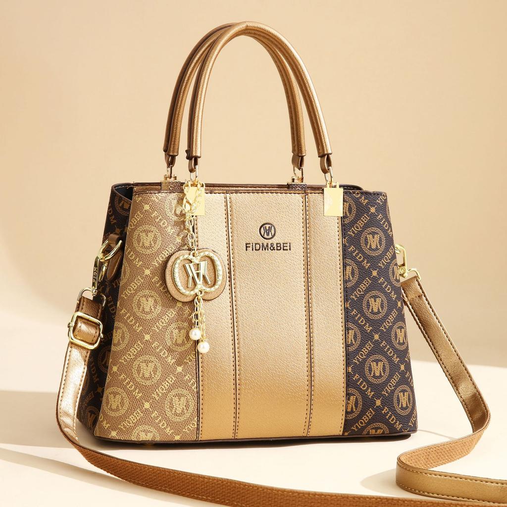 Pu bag 2025 new fashionable large-capacity tote bag polyester handbag shoulder messenger bag women's bag women's bag