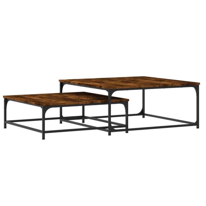 VidaXL Tables basses gigognes 2 pcs chêne fumé bois d'ingénierie 832820