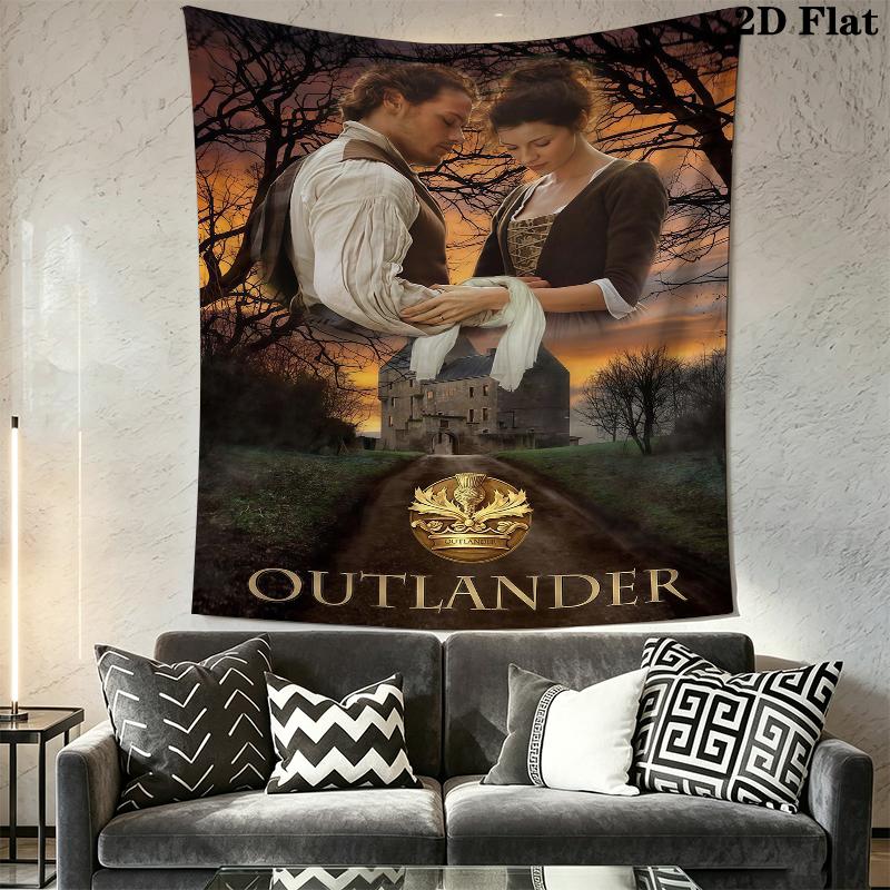 Vibrant Outlander Wall Tapestry Aesthetic Wall Hanging Printed Fabric Blanket Decorative Tapestries for Bedroom Living Room Home Decor