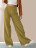 Women's High Waist Corduroy Pants Straight Leg Micro Stretch Pockets Casual Long Trousers For Autumn Winter