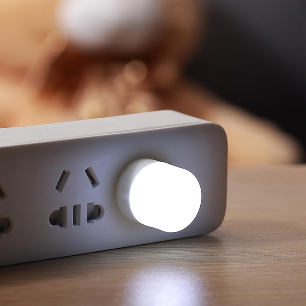 Mini Led Usb Night Light Simple Sleeping Night Light Miniature Plug In Night Light Usb Light Bulb For Bedroom,Bathroom,Kitchen(5 Warm + 5 White )