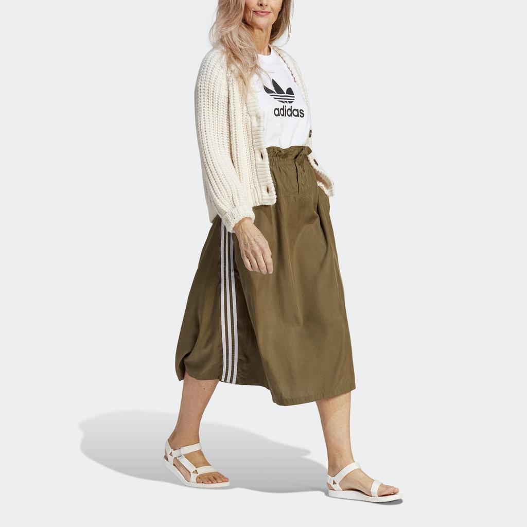 adidas Originals Logo Trifoglio Stampa Sport Gonna Casual Media Lunghezza Donna Gonna A Strati Verde Oliva IC5360