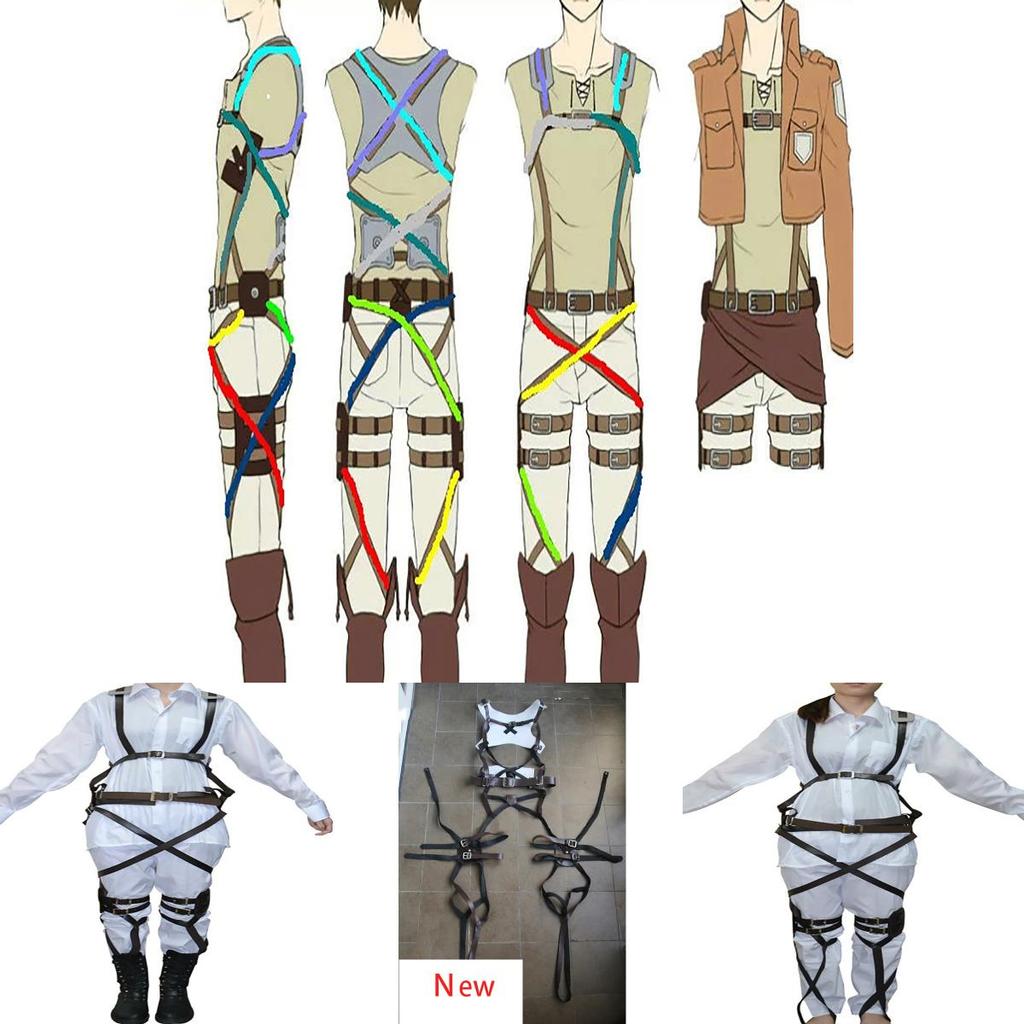 Hoogwaardige Attack on Titan Shingeki No Kyojin harnasriem voor stijlvolle cosplay