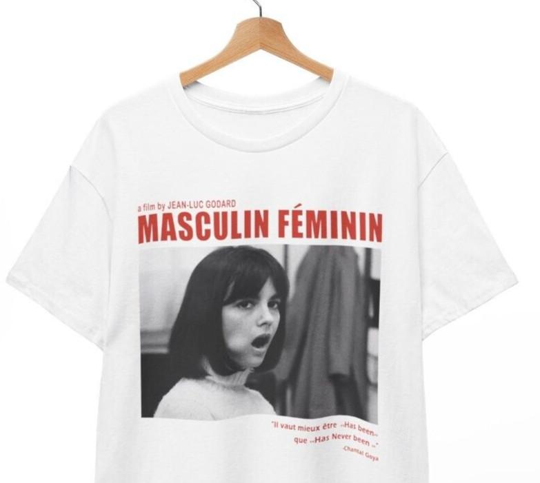 Masculin Feminin Tshirt Jean Luc Godard film Movie cult shirt  Unisex Tee Unisex T-Shirt XXXL