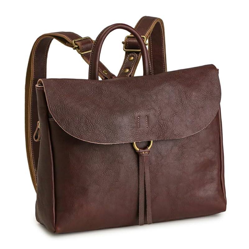 

[Arcoro] made in Japan genuine leather rucksack leather backpack Horizontal small himeji leather … (chocolate)