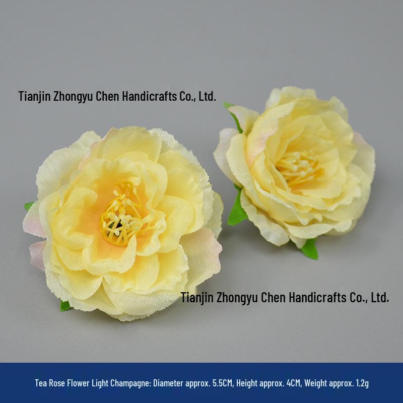Champagne Silk Imitation Flowers for Hairpins, Hanfu Headdresses, Souvenirs, and Performance Accessories.