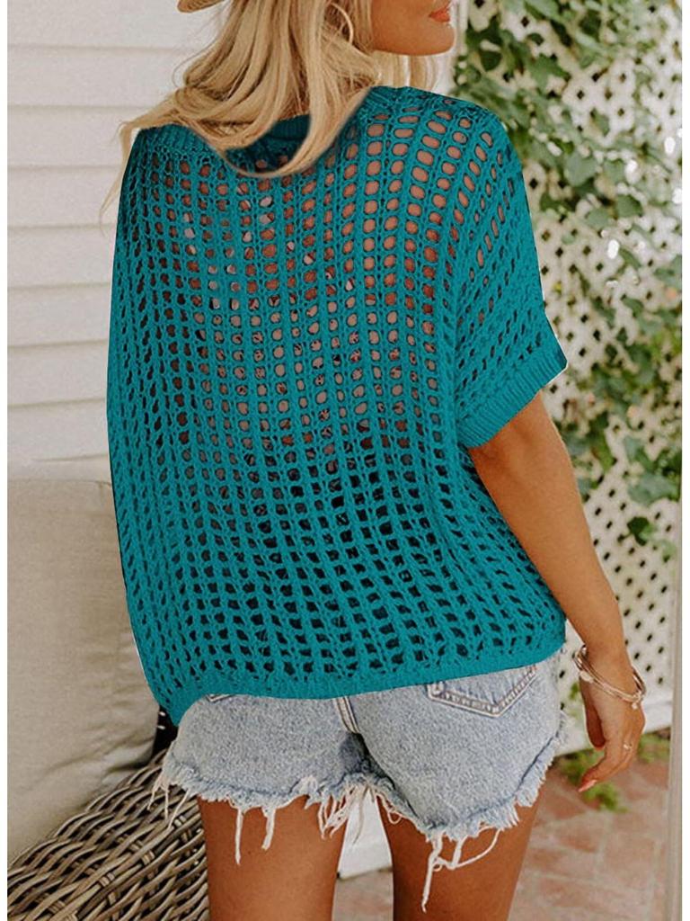 2025 Summer Cutout Knit Beach Cover-up Sweater for Women