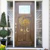 2 Pieces Eid Mubarak Door Sign Wooden Hanging Signs, Ramadan Kareem Hollow Ornament Decorations Moon and Stars, Moon Shape Ramadan Mubarak Party Wood