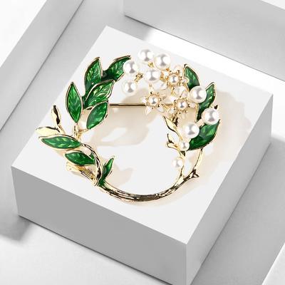 Stilvolle und einfache Emaille-Legierung mit Öltropfen Gardenien-Brosche Anstecknadel Damen Anstecknadel-Accessoires Brosche
