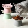 Ceramic Cat Shape High Footed Bowls for Pet Cervical Vertebra Protection Drinking Food Plate Large Caliber Cat Bowl Supplies 1Pc