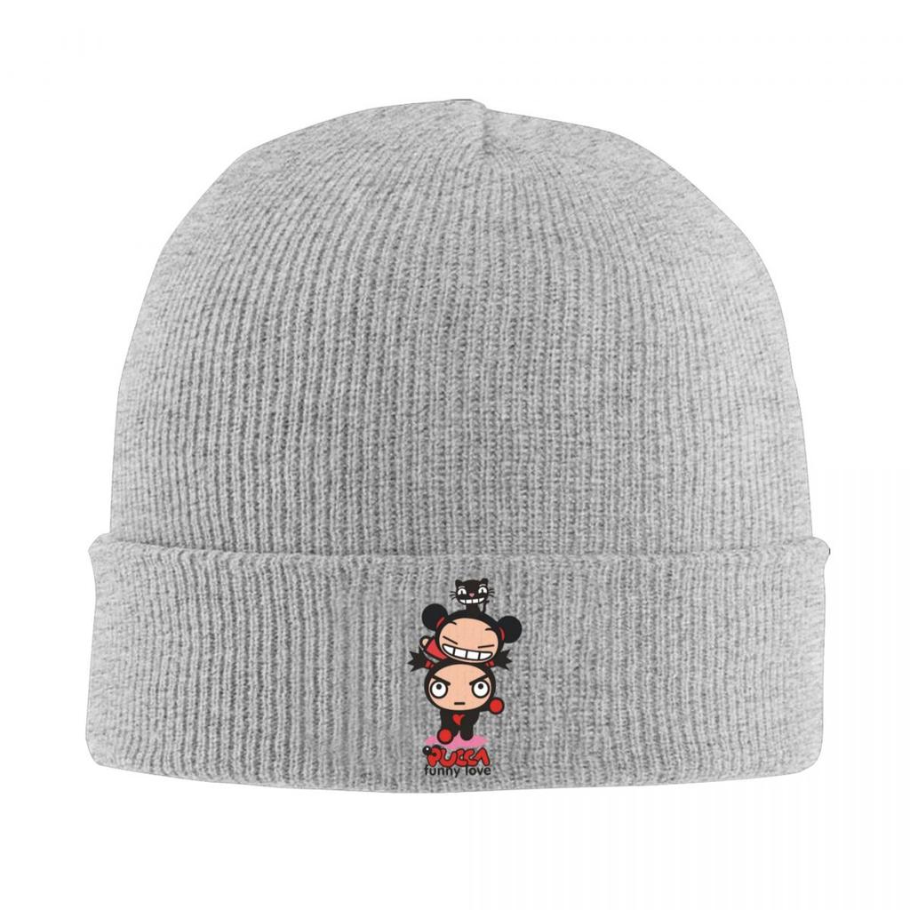 Pucca Anime Warm Knitted Cap Winter Knit Bonnet Hat Skullies Beanies Hip Hop Caps for Unisex