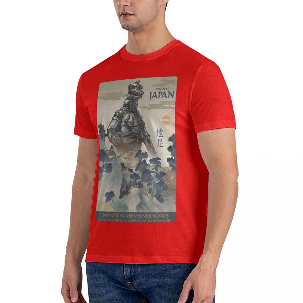 Mechagodzillaed Discover Japan Godzillaed Men's Over Size T-shirt Fashion Casual Short Sleeve Vintage Women Y2K Shirts