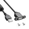 Prodlužovací kabel USB pro nabíjení s USB 2.0 konektorem (samec-samice), montáž do panelu s otvorem pro šroub pro telefony, notebooky, myši