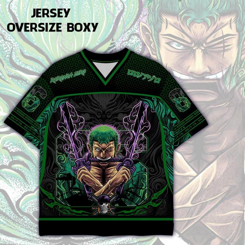 Nové fotbalové dresy, Japonské anime Bandai One Piece Luffy a Zoro tričko, Sportovní street volné pro muže a děti