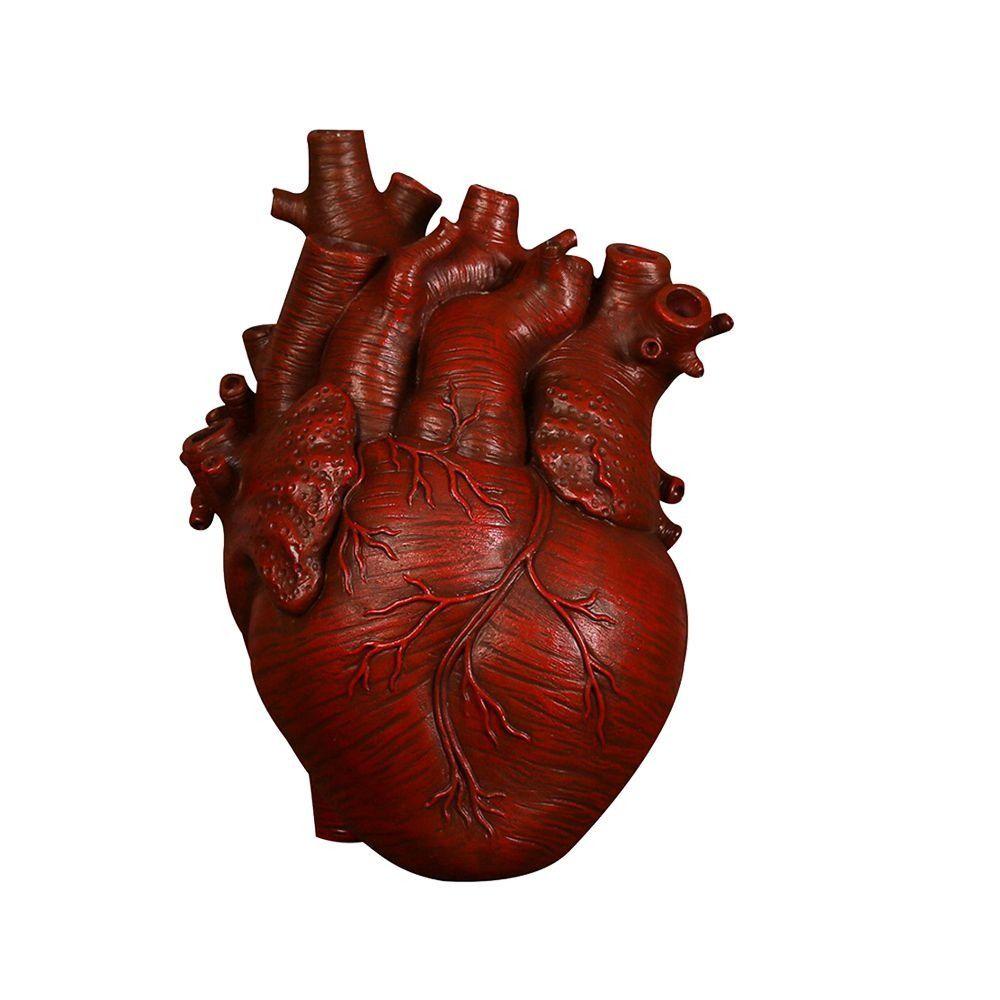 Art Style Heart Shape Flower Vase Heart Shape Flower Plant Container Vase Resin Ornaments  Gift