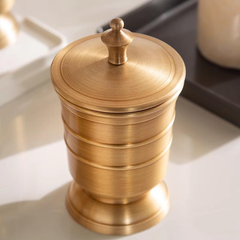 American Gold Copper Bathroom Toiletries Mouthwash Cup Toothbrush Holder Pump Soap Dispenser Modern Metal Shampoo Refill Bottle