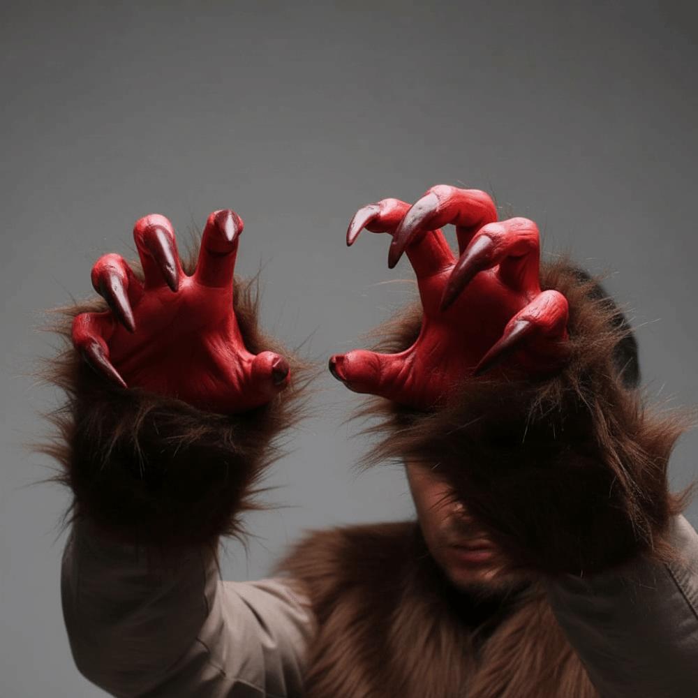 Realistic Halloween Gloves Latex Werewolf Hands Party Props Cosplay Mittens Performance