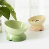 Creative Ceramic Tall Footed Bowls, Anti Overturning Neck Protection, Slanted Mouth, Gradient Color Cat Bowl, Pet Supplies , 1Pc