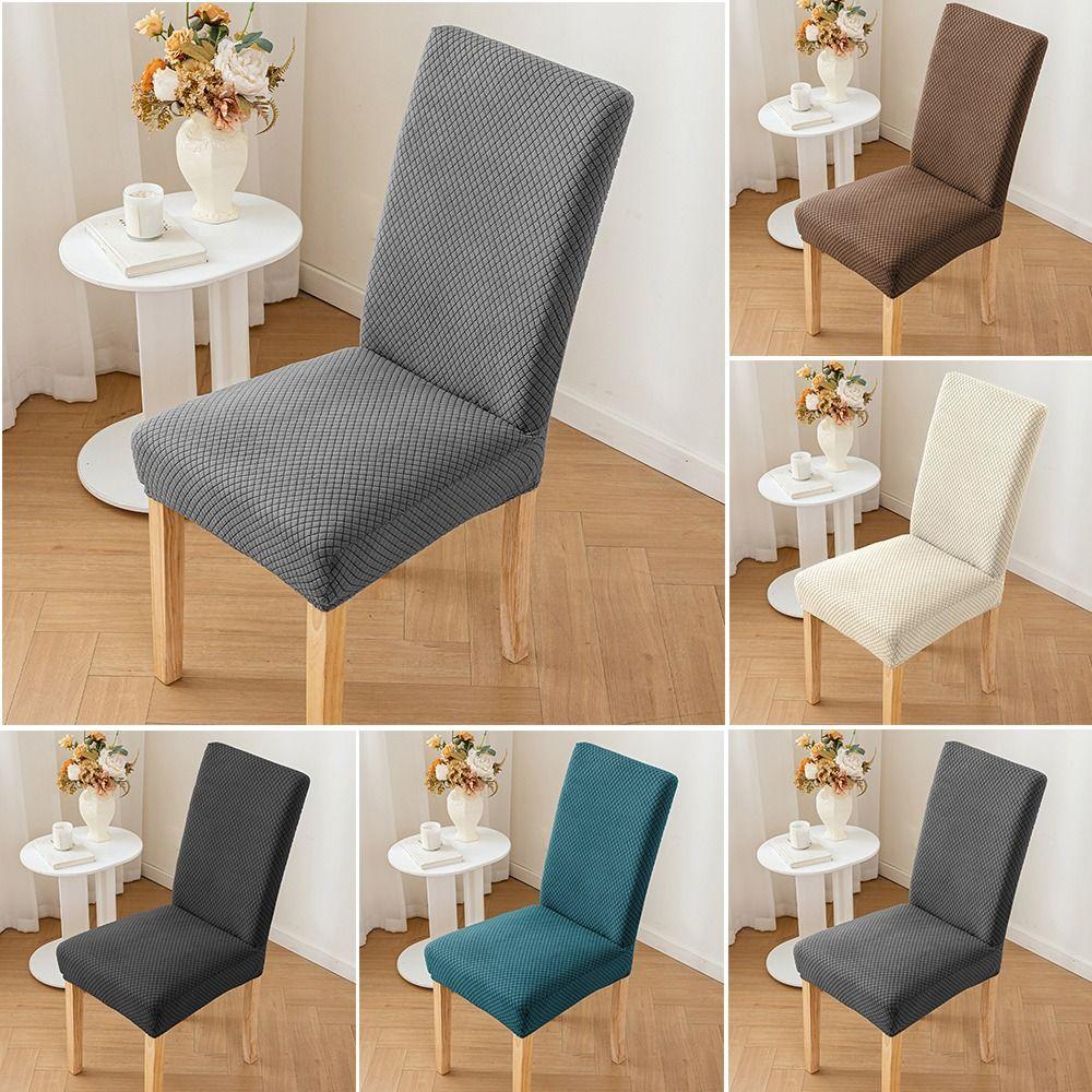 New High-elastic Dining Chair Cover Jacquard Dust-proof Stool Slipcover Soft Anti-slip Backrest Protector for Home Decoration