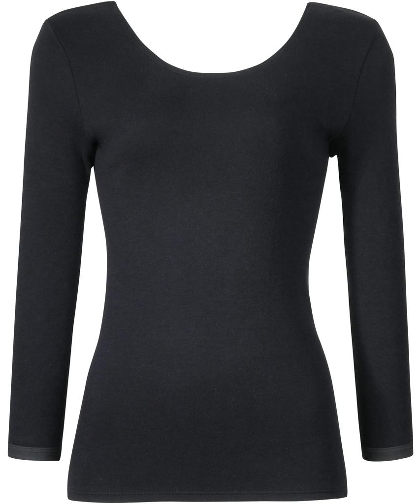 Wacoal Ultra Warm Cotton Brushed Fabric On the Skin Side for Long BL Women's Innerwear, 3/4 Sleeve, 100% (Body), Warmth, Sleeves, CLD395,