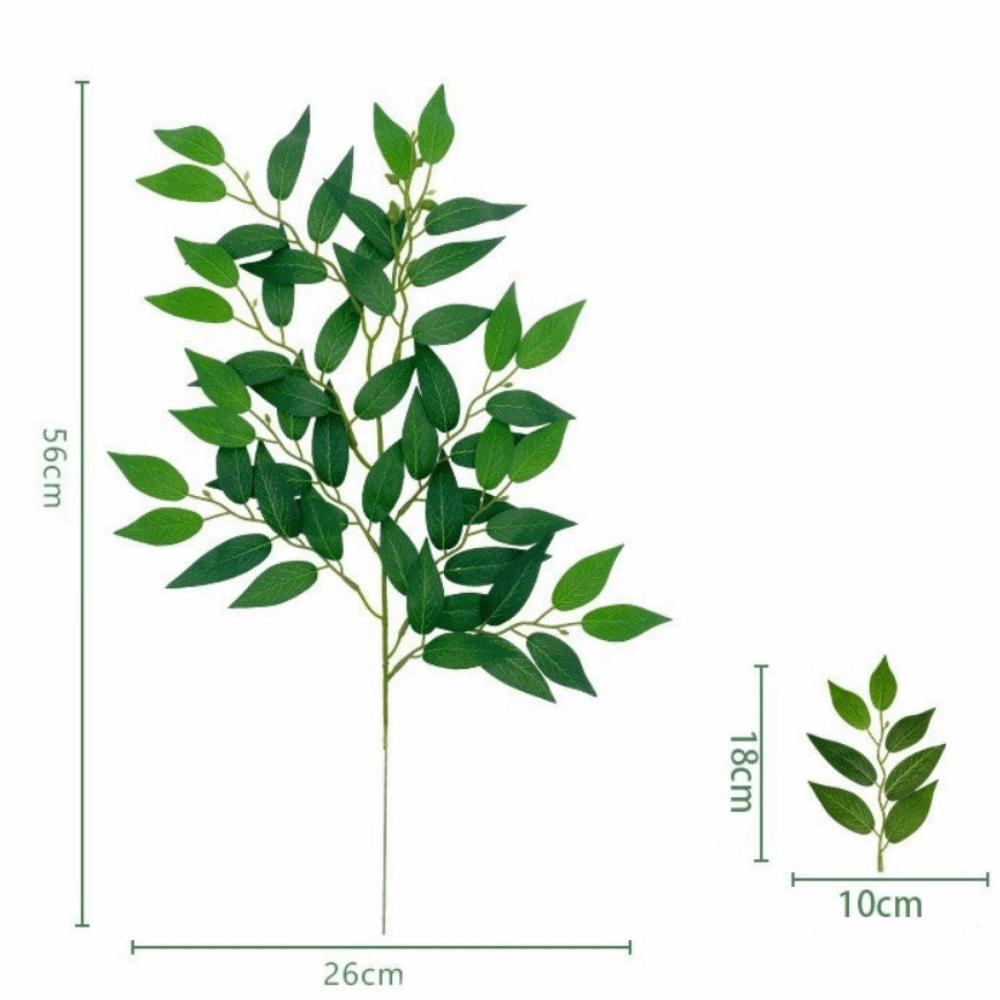 Decorative Artificial Green Plant Eucalyptus Leaves Willow Leaves Fake Eucalyptus Leaf Faux Fake Tree Branch
