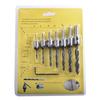 7-Piece Adjustable Three-Point Woodworking Countersink Drill Set - High-Speed Steel for Precision Chamfering and Hole Drilling