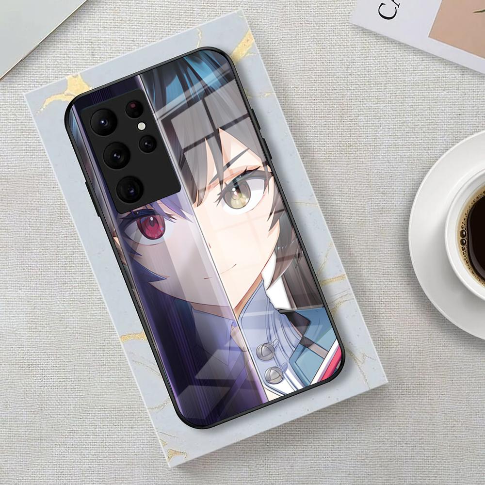 

Arknights Chen Qianyu Phone Case For Samsung S26 S25 Edge Ultra 23 22 21 20 Ultra Plus S24 Fe Glass Cover Galaxy S26