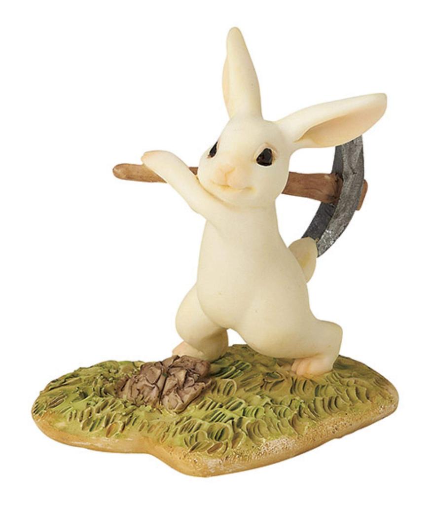 Matsuno Hobby Cute Rabbit Figurine, Animal Mascot, Gardening Figurine, Plowing, H5 x W5 x D4cm (Gardening & Interior Decor Series) GM-4327