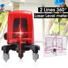 2 Line 1 Point Laser Level Automatic Self Leveling 360 Degree Vertical Horizontal Cross Red Laser Line Indoor Outdoor New