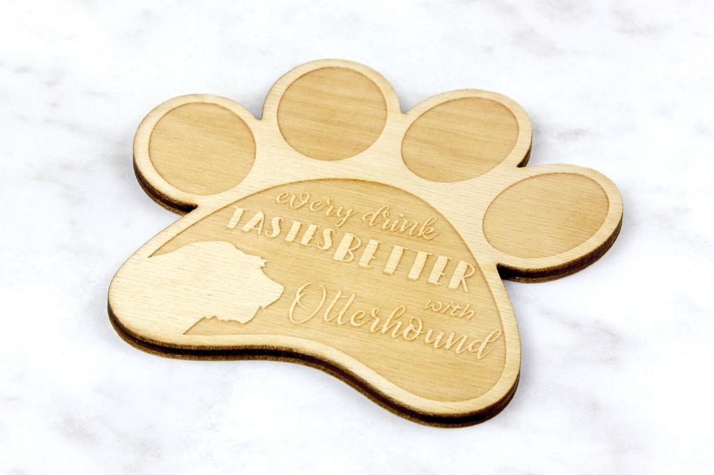 Otterhound - Podložka pod hrnek, gravírovaná podložka se psem, dárek pro milovníka psů značky Art-Dog