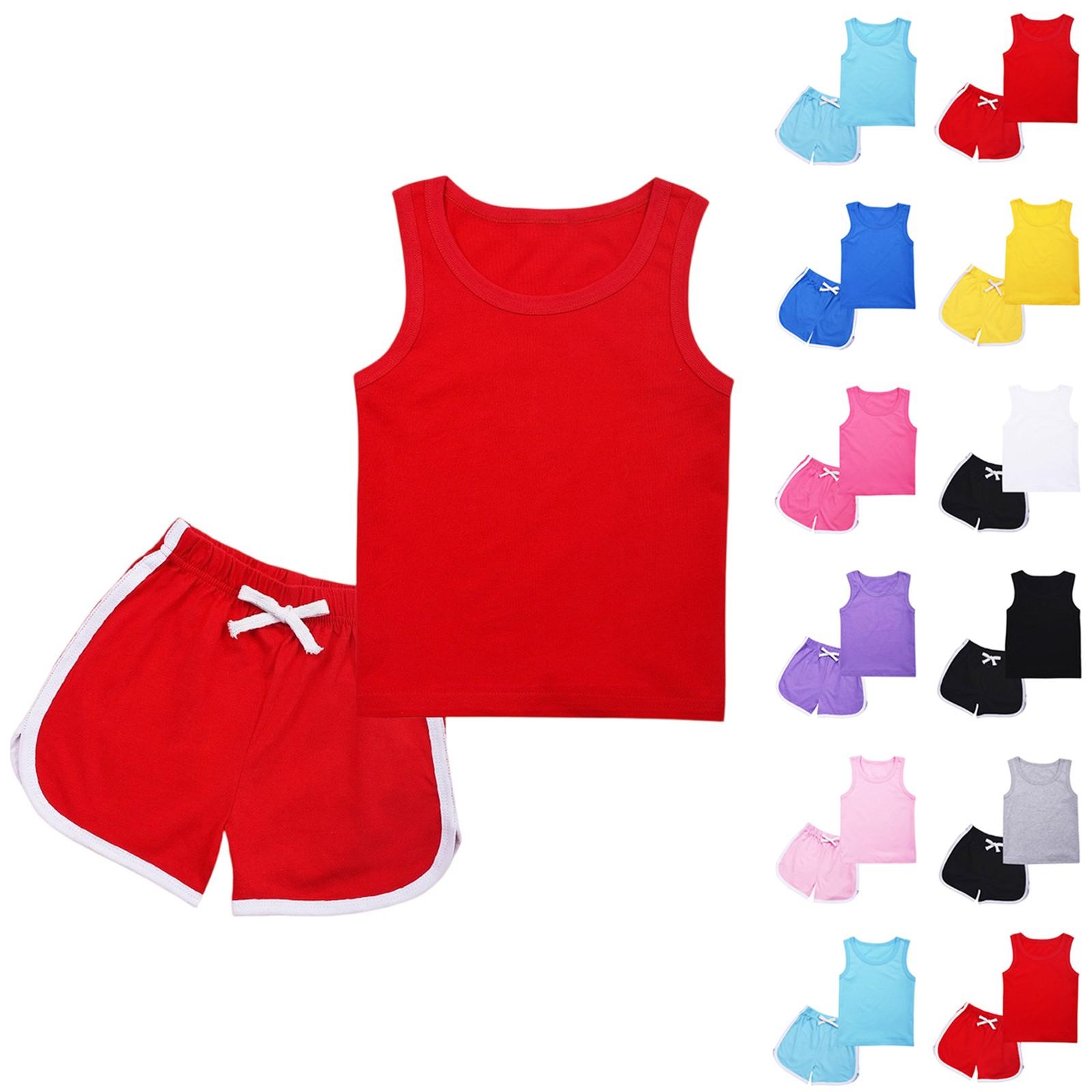 

Дитячий однотонний комплект з 2 предметів - Майка без рукавів та штани 100 чорний