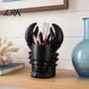 Artistic Brush Holder Lobster Pen Holder, Halloween Funny Sea Animal Pencil Stand, Creative Eye-catching Desk Decor Organizer for Brushes Makeup