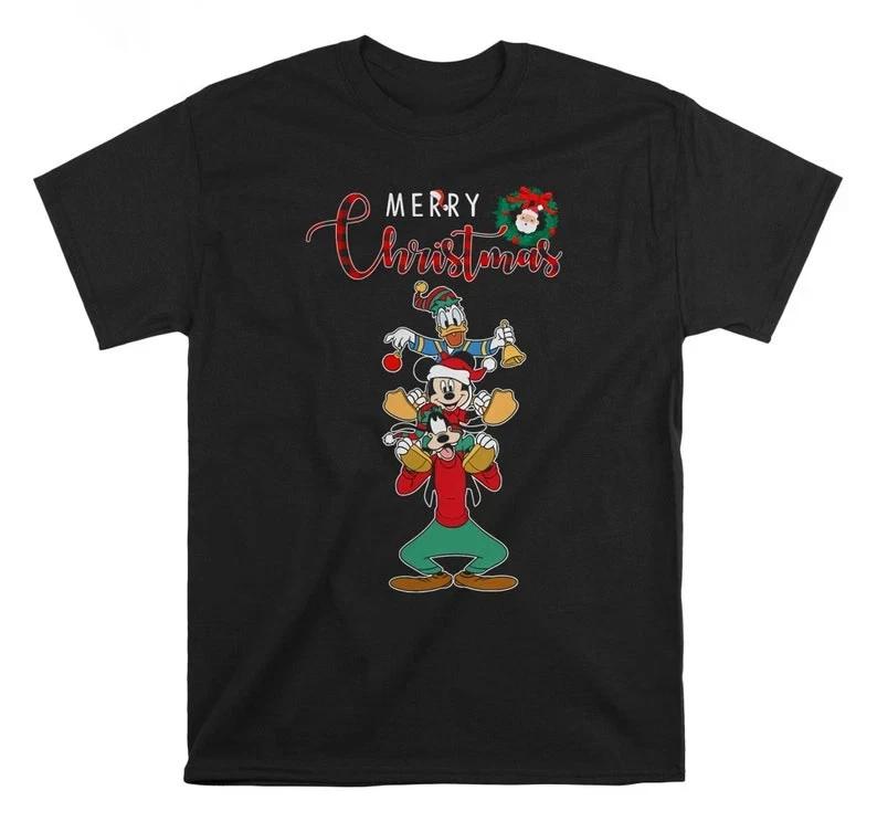 Mickey Daisy Goofy Merry Christmas Tshirt Unisex S