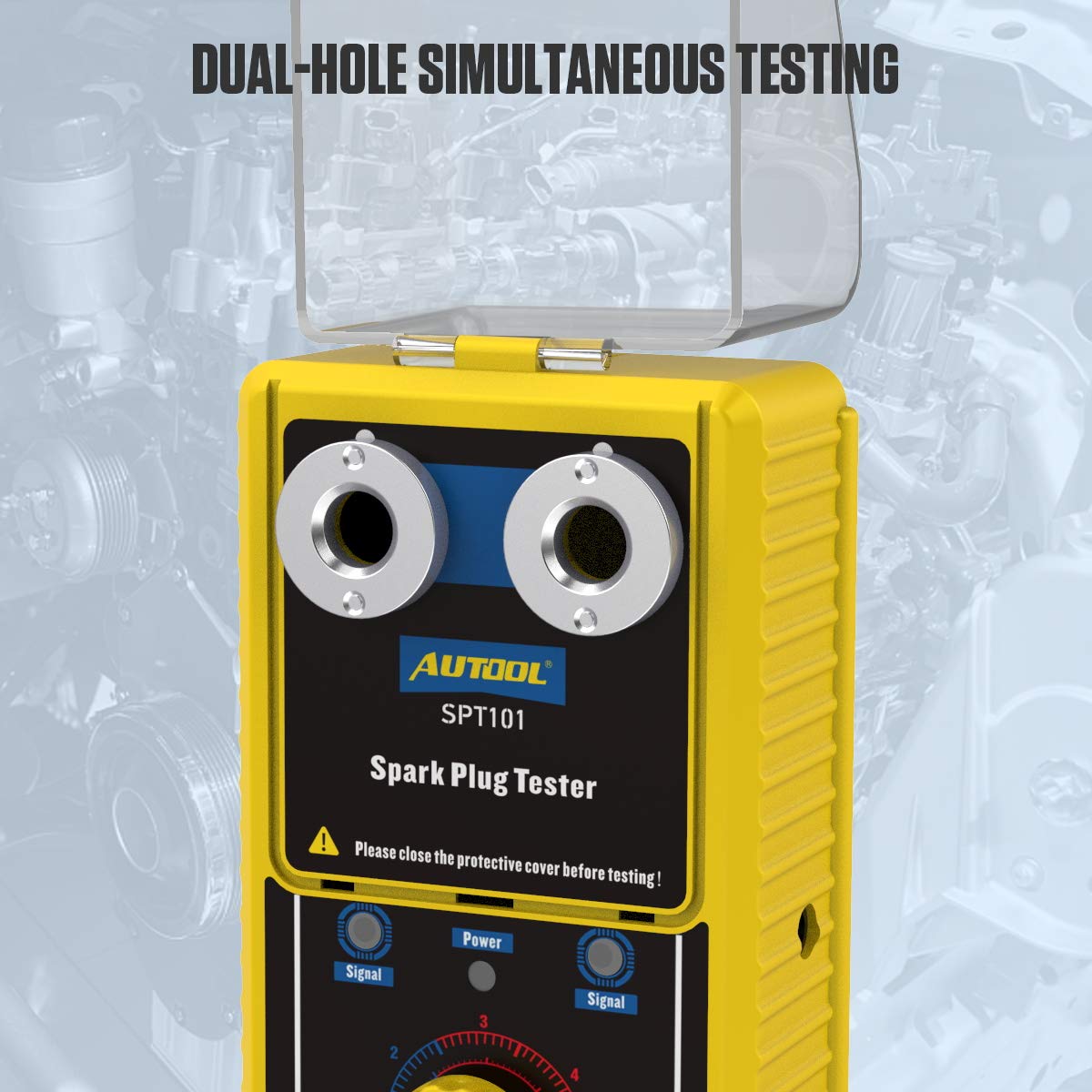 

Car Spark Plug Tester,Automotive Engine Ignition Plug Analyzer 110V with Protective Cover Spark Plug 0 to 6000rpm with Double Hole 12MM Socket