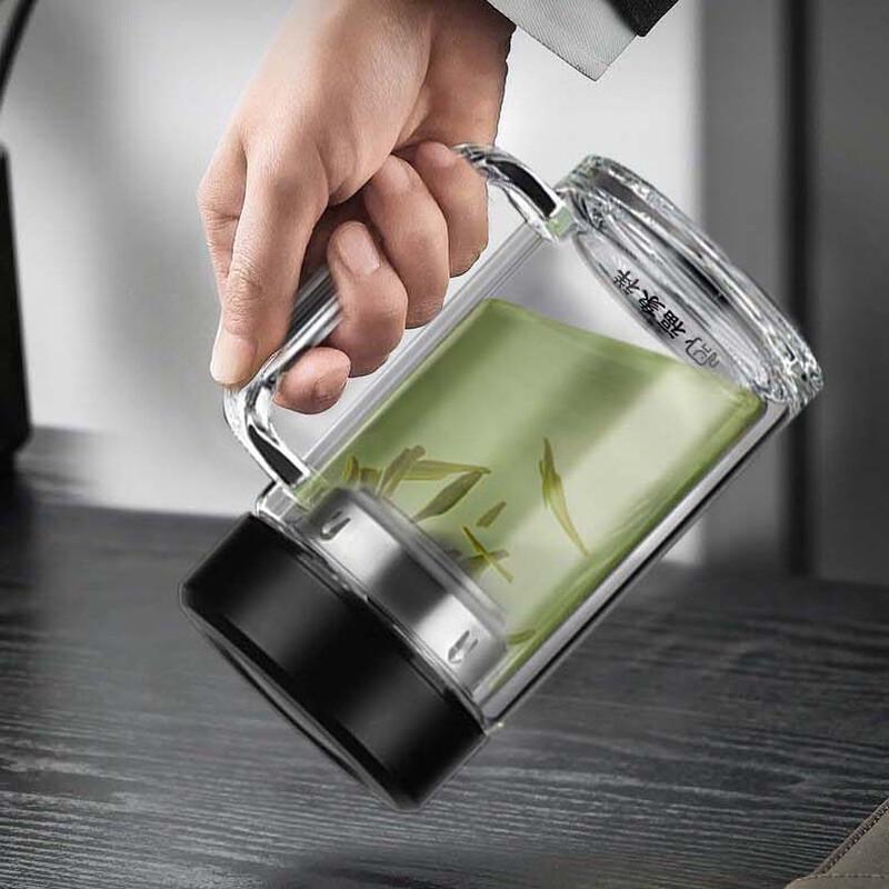 Double-Layer Glass Tea Mug with Infuser