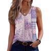 Womens Tank Tops Sleeveless Loose Fit Tops V Neck Pleated Shirts Basic Tees