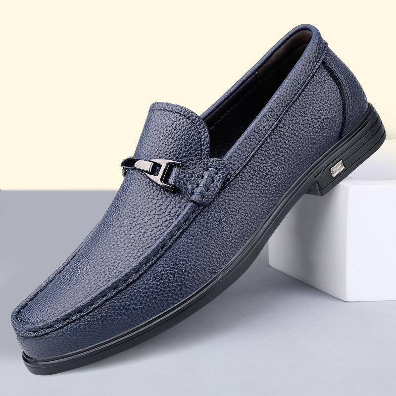 Luxury Brand Men'S Breathable Hollow Leisure Loafers Fashionable Spring New Men'S Comfortable Non Slip Casual Leather Shoes