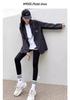 Gray Vertical Stripe Plus Velvet Women's Leggings, Thick Warm, Plus Size, Petite, Slimming, Tight-Fitting Pants for Spring and Autumn.