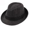 HT1511 Cappello da Uomo Stile Western Fedore a Quadri Retrò Moda 2018 Cappelli Derby Bowler da Uomo Cappelli Jazz in Lana Casual Cappelli Fedora Trilby