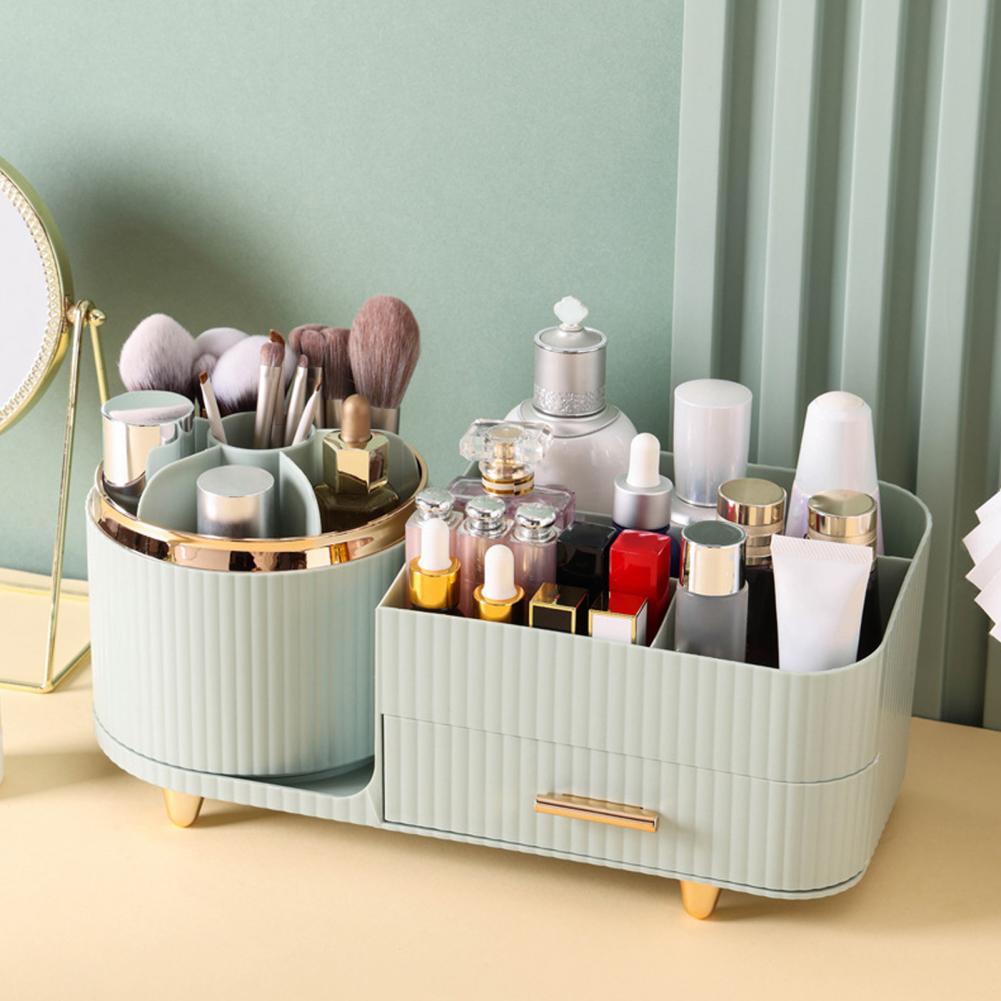 360 Rotating Makeup Rack Makeup Pen Organizer Detachable Cosmetic Storage Rack Large Capacity Carousel Spinning Holder Rack
