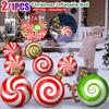 24 Inch Light Up PVC Inflatable Christmas Ball New Years Christmas Ornaments with Light and Remote Holiday Yard Lawn Porch Decor