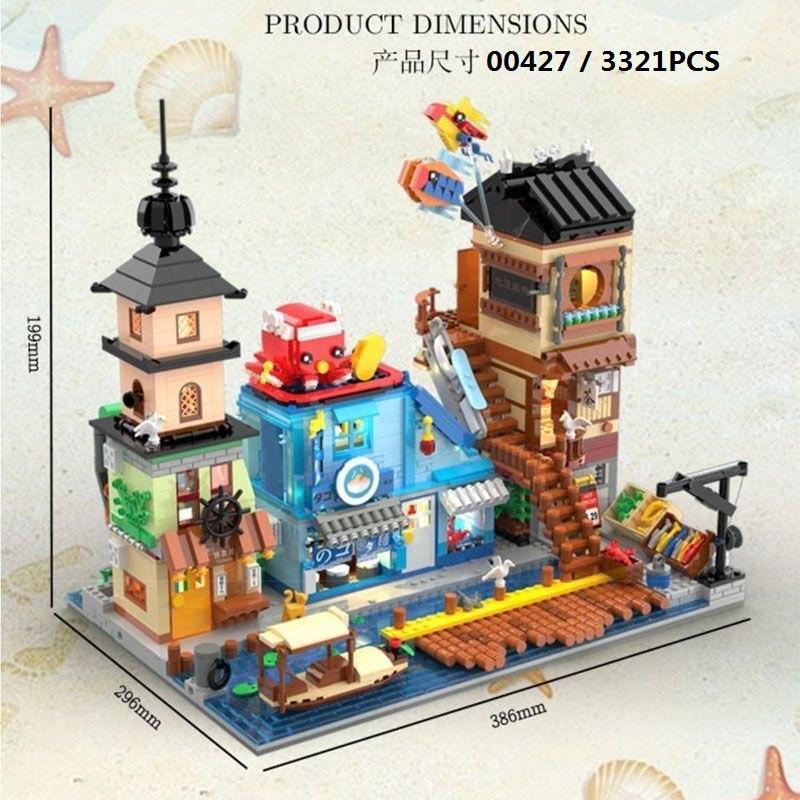 Fisherman'S Wharf Zhegao Blocks Light House Building Bricks Cabin Juguetes Diy Toys For Girl Gift Adult Present New Year